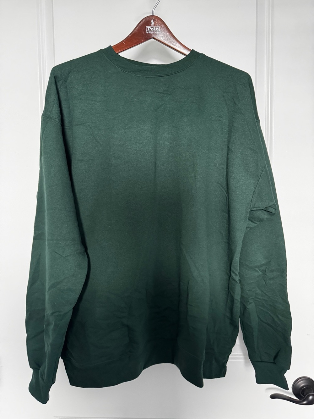 New Mens Green Hanes Ecosmart Regular Fit Sweatshirt L